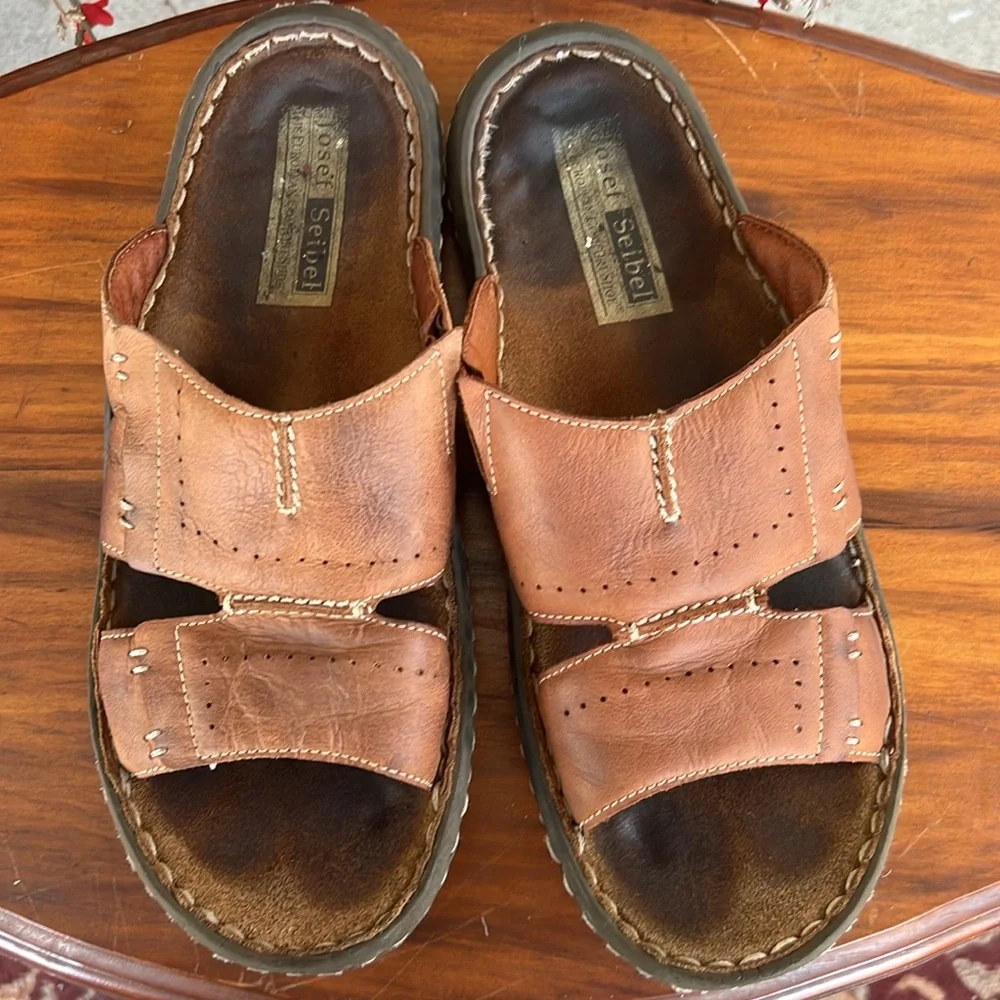 Josef Seibel Leather Slides Size 44